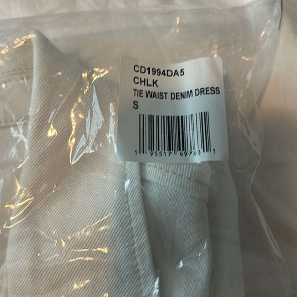 Sanctuary TIE WAIST DENIM DRESS CHALK - Picture 5 of 6